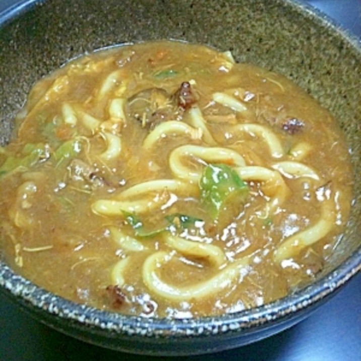 京風カレーうどん(残りもののカレーを使って)